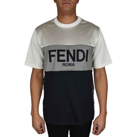 fendi t-shirt con logo stampato|fendi crewneck t shirt.